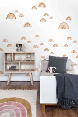 ESTAhome papier peint arcs en ciel rose terracotta 53 cm x 10.05 m