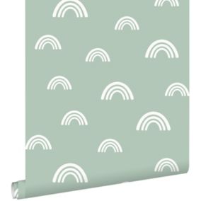 ESTAhome papier peint arcs en ciel vert menthe - 0.53 x 10.05 m - 139439