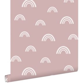 ESTAhome papier peint arcs en ciel vieux rose - 0.53 x 10.05 m - 139437