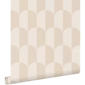 ESTAhome papier peint art déco beige et couleur sable - 50 x 900 cm - 139985