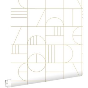 ESTAhome papier peint art déco blanc et or - 0,53 x 10,05 m - 139141