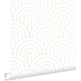 ESTAhome papier peint art déco blanc et or - 0,53 x 10,05 m - 139215