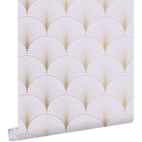 ESTAhome papier peint art déco lilas violet et or - 0,53 x 10,05 m - 139576