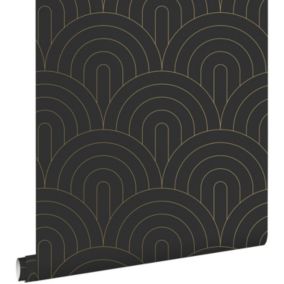 ESTAhome papier peint art déco noir et blanc - 0.53 x 10.05 m - 139742