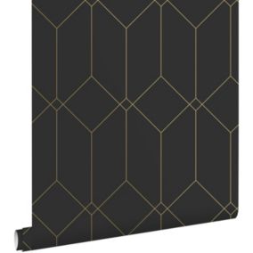 ESTAhome papier peint art déco noir et or - 0.53 x 10.05 m - 139746