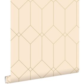 ESTAhome papier peint art déco or et beige - 0.53 x 10.05 m - 139747