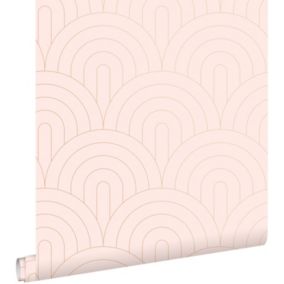 ESTAhome papier peint art déco rose clair et or rose - 0,53 x 10,05 m - 139217