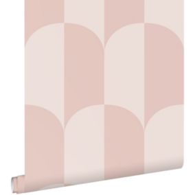 ESTAhome papier peint art déco rose clair et rose clair - 50 x 900 cm - 139992