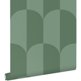 ESTAhome papier peint art déco vert de la mer grisé - 50 x 900 cm - 139995