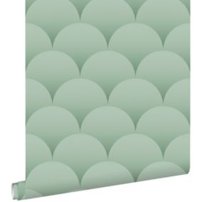 ESTAhome papier peint art déco vert grisé - 50 x 900 cm - 139466