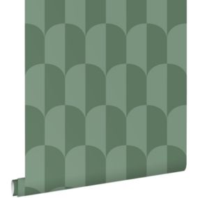 ESTAhome papier peint art déco vert grisé - 50 x 900 cm - 139989