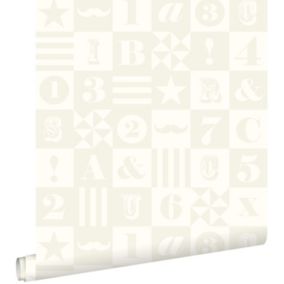 ESTAhome papier peint blocs blanc brillant - 53 cm x 10,05 m - 128714