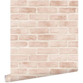ESTAhome papier peint brique rose pêche clair - 0,53 x 10,05 m - 139166
