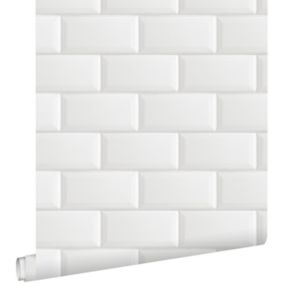ESTAhome papier peint carreaux de ciment blanc - 0,53 x 10,05 m - 139120