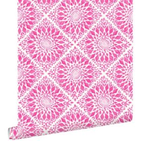 ESTAhome papier peint carreaux de ciment rose - 53 cm x 10,05 m - 148610