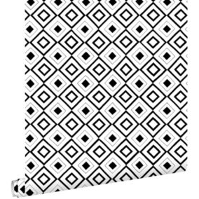 ESTAhome papier peint à carreaux noir et blanc - 0,53 x 10,05 m - 138863