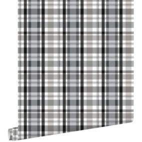 ESTAhome papier peint à carreaux noir et gris - 53 cm x 10,05 m - 138821