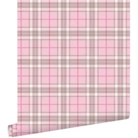 ESTAhome papier peint à carreaux rose clair - 53 cm x 10,05 m - 138808