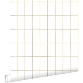 ESTAhome papier peint carrelage blanc et or - 0,53 x 10,05 m - 139131