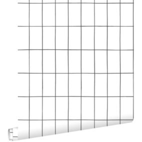 ESTAhome papier peint carrelage noir et blanc - 0,53 x 10,05 m - 139030