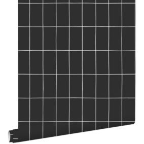 ESTAhome papier peint carrelage noir et blanc - 0,53 x 10,05 m - 139032