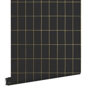 ESTAhome papier peint carrelage noir et or - 0,53 x 10,05 m - 139132