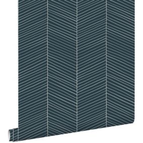 ESTAhome papier peint chevron bleu foncé - 0,53 x 10,05 m - 139109