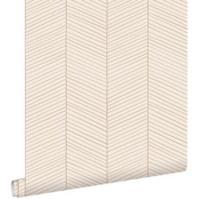 ESTAhome papier peint chevron couleur sable et beige - 0.53 x 10.05 m - 139565