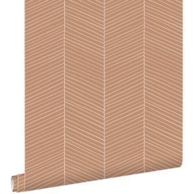 ESTAhome papier peint chevron terracotta claire - 0,53 x 10,05 m - 139357