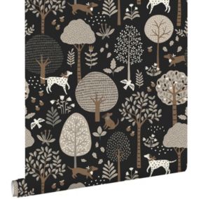 ESTAhome papier peint chiens noir - 50 x 900 cm - 139714