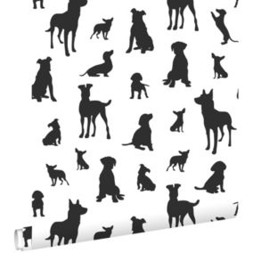 ESTAhome papier peint chiens noir et blanc - 50 x 900 cm - 139332