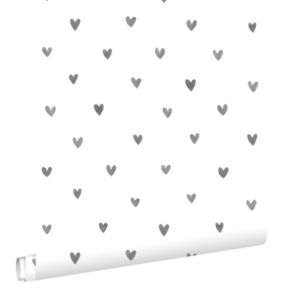 ESTAhome papier peint coeurs noir et blanc - 53 cm x 10,05 m - 138914