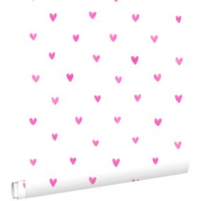 ESTAhome papier peint coeurs rose bonbon - 0,53 x 10,05 m - 138866