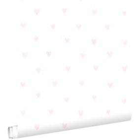 ESTAhome papier peint coeurs rose clair et blanc - 53 cm x 10,05 m - 138915