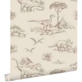 ESTAhome papier peint dinosaures beige - 0,53 x 10,05 m - 139557