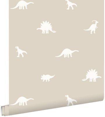 ESTAhome papier peint dinosaures beige 53 cm x 10.05 m