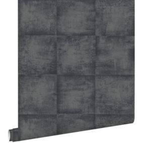 ESTAhome papier peint effet béton noir - 53 cm x 10,05 m - 138204