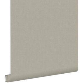 ESTAhome papier peint effet lin taupe - 0,53 x 10,05 m - 148742