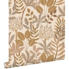 ESTAhome papier peint feuilles beige et couleur sable - 50 x 900 cm - 139678