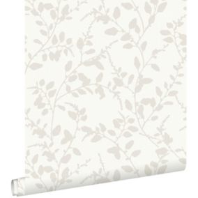 ESTAhome papier peint feuilles blanc - 0,53 x 10,05 m - 148728