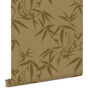 ESTAhome papier peint feuilles de bambou jaune ocre - 50 x 900 cm - 139298