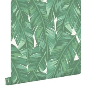 ESTAhome papier peint feuilles de bananier vert jade - 0,53 x 10,05 m - 139014