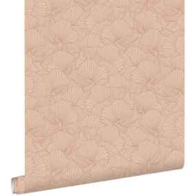 ESTAhome papier peint feuilles dessinées terracotta claire - 0.53 x 10.05 m - 139493