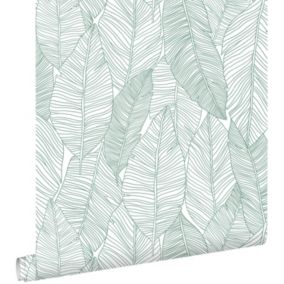 ESTAhome papier peint feuilles dessinées vert - 0,53 x 10,05 m - 139010