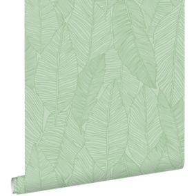 ESTAhome papier peint feuilles dessinées vert - 50 x 900 cm - 139425