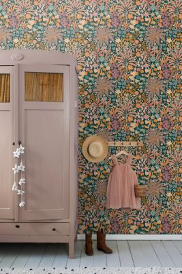 ESTAhome papier peint feuilles et fleurs tropicales multicolore - 0.53 x 10.05 m - 130946