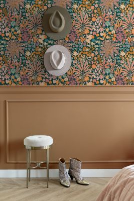 ESTAhome papier peint feuilles et fleurs tropicales multicolore - 0.53 x 10.05 m - 130946