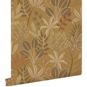 ESTAhome papier peint feuilles jaune ocre - 50 x 900 cm - 139816