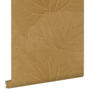 ESTAhome papier peint feuilles jaune ocre - 50 x 900 cm - 139914