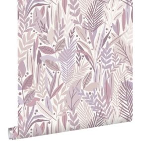 ESTAhome papier peint feuilles lilas violet - 50 x 900 cm - 139853